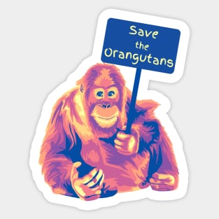 Save The Orangutans Sticker